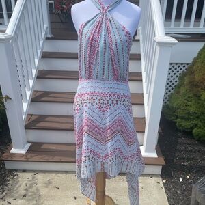 BCBG “Danela” High Low Halter Dress